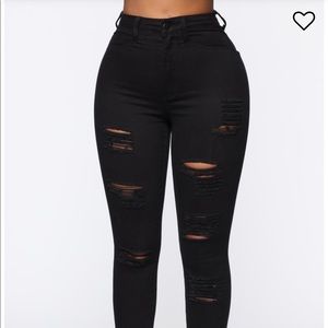 High waist black jeans